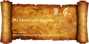 Milkovich Gyoma névjegykártya